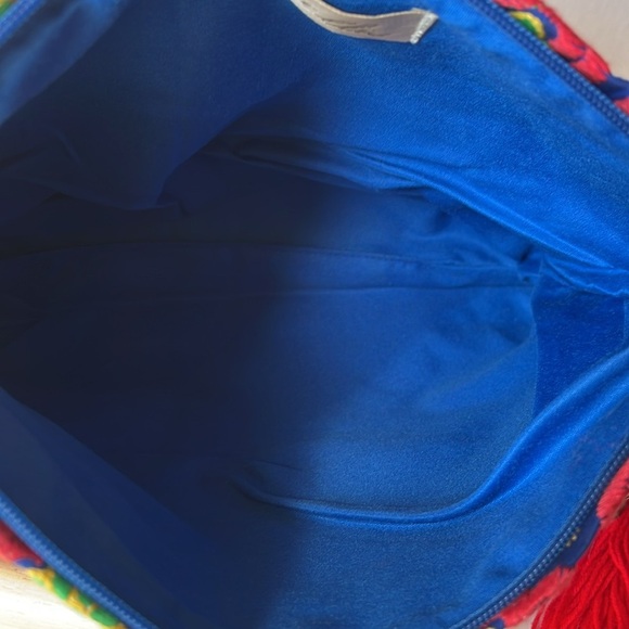 CLEOBELLA Clutch Woven Fringe Tassel Bells Yarn Bright Color Textured Bag Pouch - Picture 7 of 13